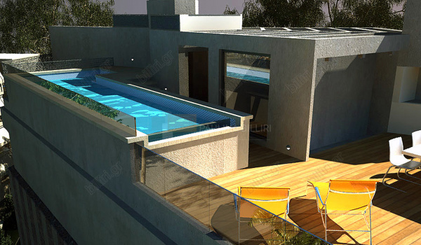 Ταράτσα - πισίνα . Terrace - swimming pool